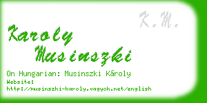 karoly musinszki business card