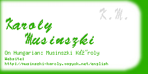 karoly musinszki business card